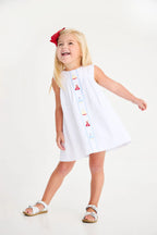 Sleeveless Tabitha's Teachers Pet Dress - Sailboats / Worth Ave White