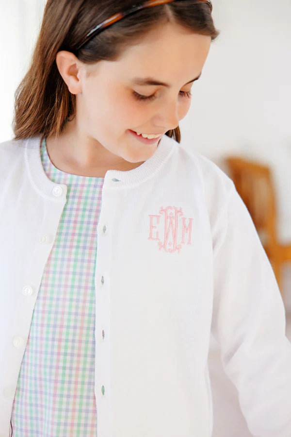 Cambridge Cardigan - Worth Ave White/Pearl