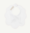 Scallop Bellyful Bib - White/ Palm Beach Pink