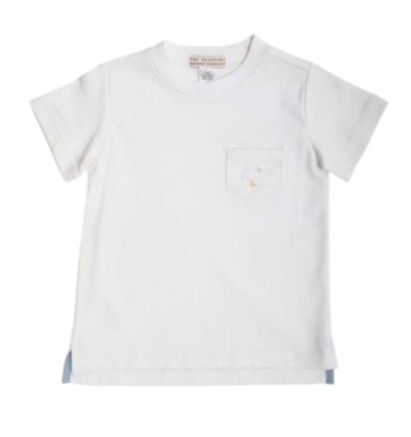 Carter Pocket Crewneck - Worth Ave White