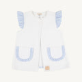 Callie Cover Up - White w/ Breakers Blue Seersucker