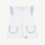 Callie Cover Up - White w/ Breakers Blue Seersucker