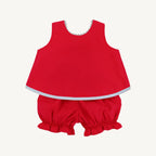 Susanne Swing Top Set - Richmond Red w/ Navy Bow