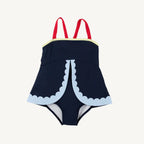 Stratford Scallop Swimsuit - Nantucket Navy & Red/Blue/Yellow