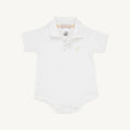 Prim & Proper Polo Onesie - Worth Ave White/Multicolor