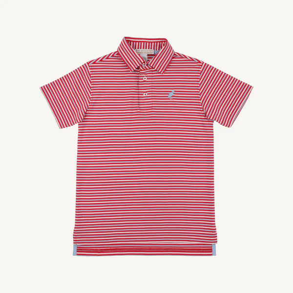Prim & Proper Polo - Sumner County Stripe (Richmond Red/Beale Street Blue)