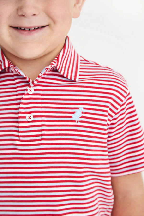 Prim & Proper Polo - Sumner County Stripe (Richmond Red/Beale Street Blue)
