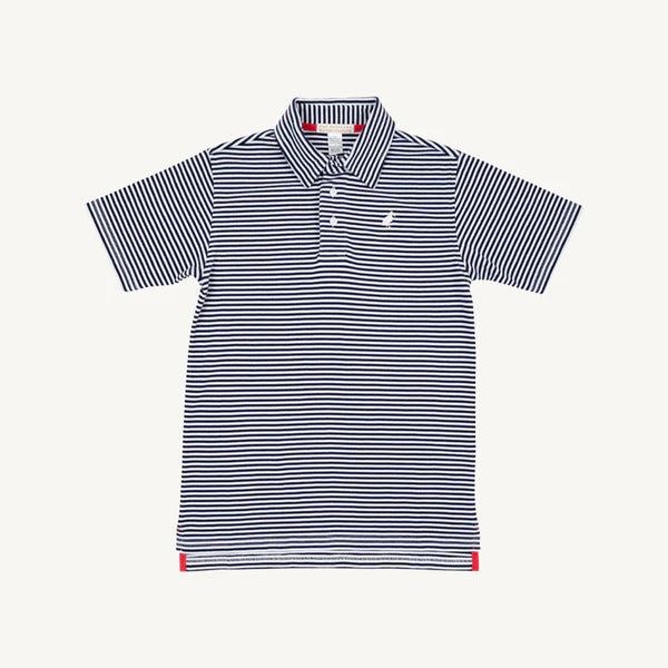 Prim & Proper Polo - Nantucket Navy Stripe