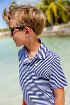 Prim & Proper Polo - Nantucket Navy Stripe
