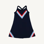 Prepletic™ Little Miss Tennis Dress - Nantucket Navy w/ RWB