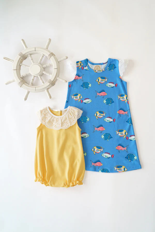 Eyelet Polly Play Dress - Here Fishy Fishy