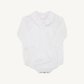 L/S Woven Peter Pan Onesie - Worth Ave White