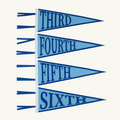 Picture Perfect Pennants - Brookline Blue/Rockefeller Royal/Worth Ave White