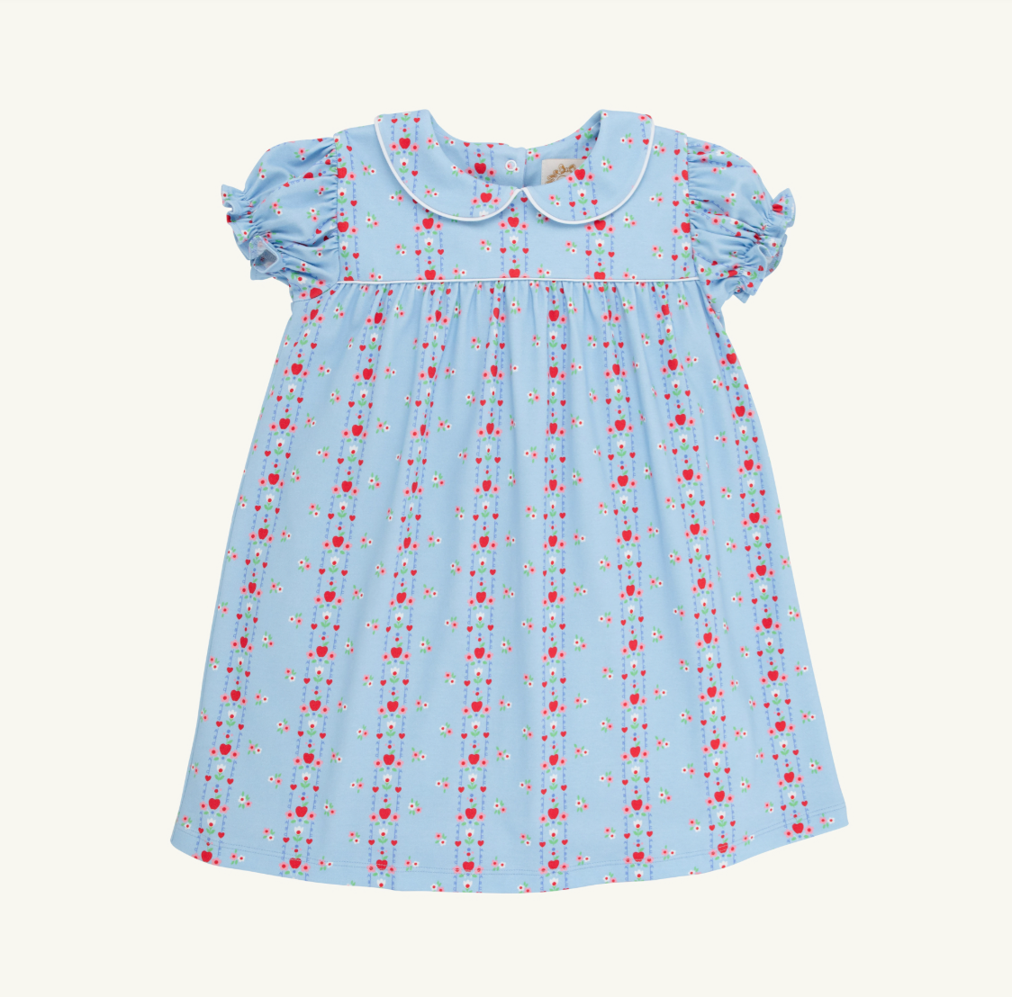 Holly Day Dress - First Day Flowers/Worth Ave White/Richmond Red