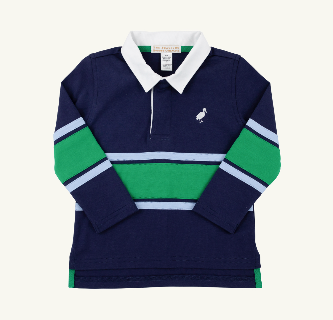 Rollins Rugby Shirt - Nantucket Navy/Beale Street Blue/Kiawah Kelly Green