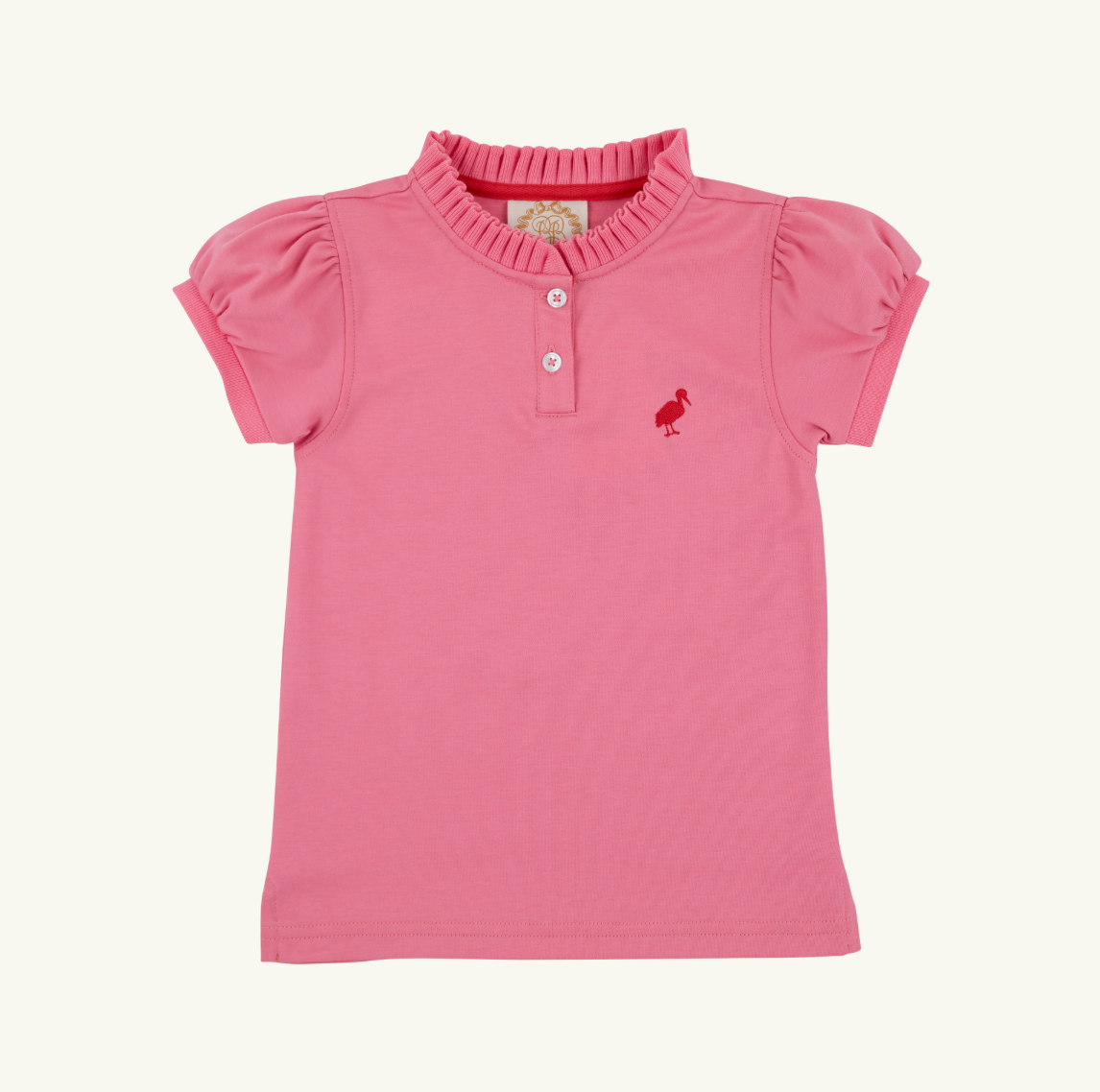 Little Miss Prim & Proper Polo - Hamptons Hot Pink/Richmond Red