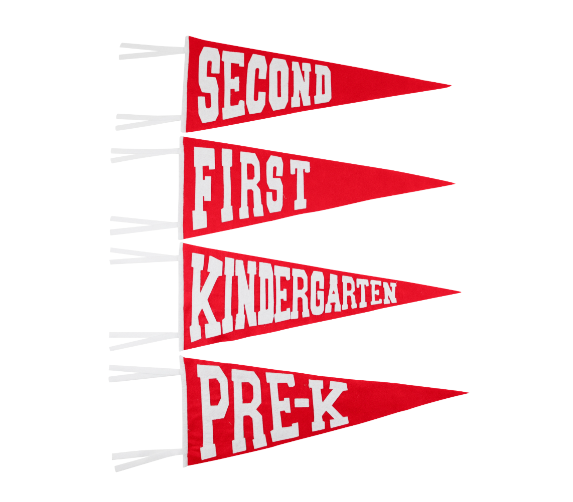 Back To School Pennants - Richmond Red