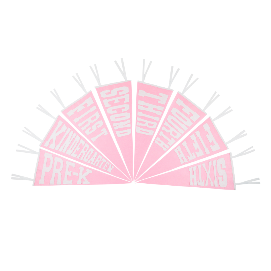 Back To School Pennants - Hamptons Hot Pink