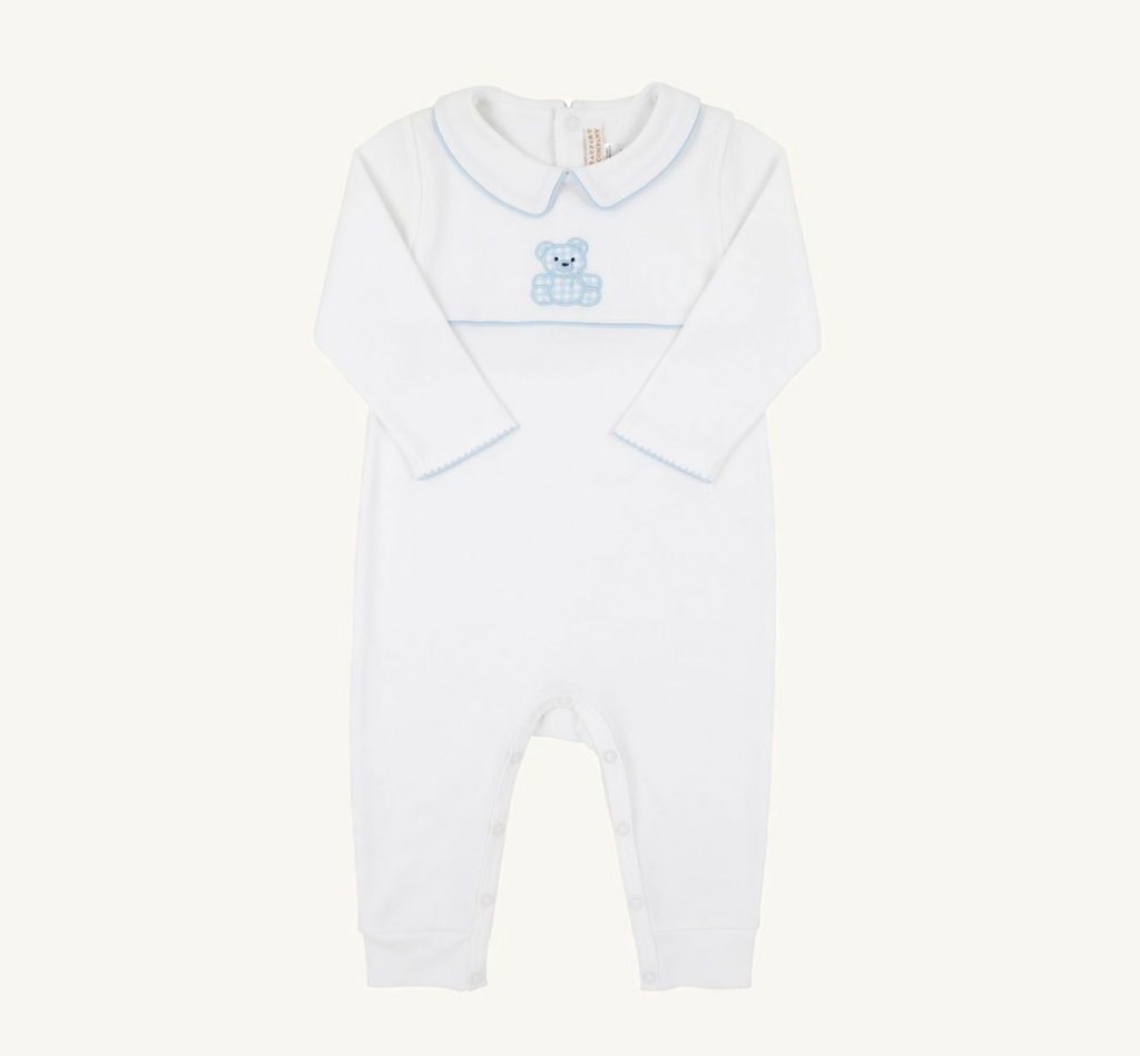 Robbins Romper - Bear (Worth Ave White/Buckhead Blue)