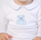 Robbins Romper - Bear (Worth Ave White/Buckhead Blue)