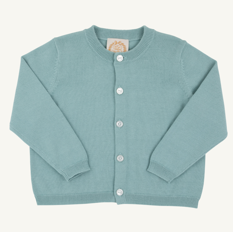 Cambridge Cardigan (Pearl Buttons) - Old Greenwich Green