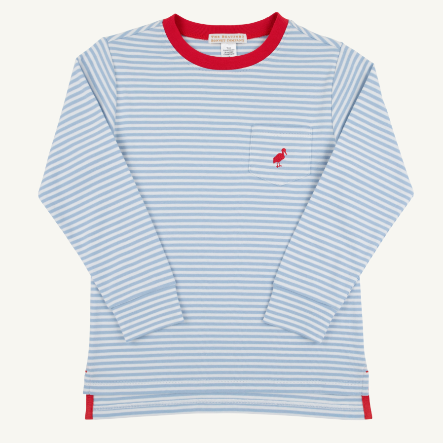 L/S Carter Crewneck - Barrington Blue Stripe/ Richmond Red