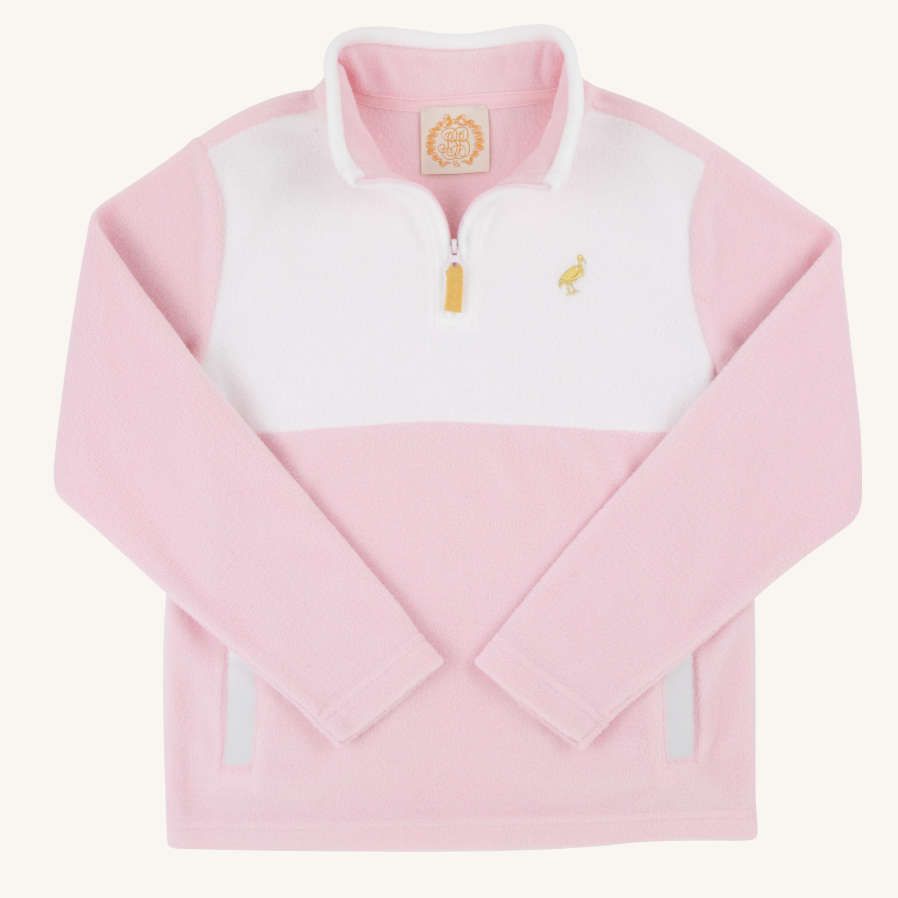 Fleece Hayword Half Zip - Palm Beach Pink/Worth Ave White