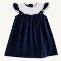 Franny Frock - Nantucket Navy Velveteen/ Covington Cottage Plaid