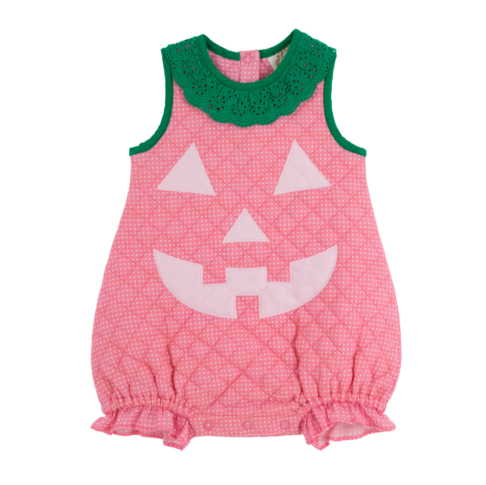 Halloween Costume Bubble - Jack-O-Lantern (Hamptons Hot Pink Microdot/Kiawah Kelly Green)