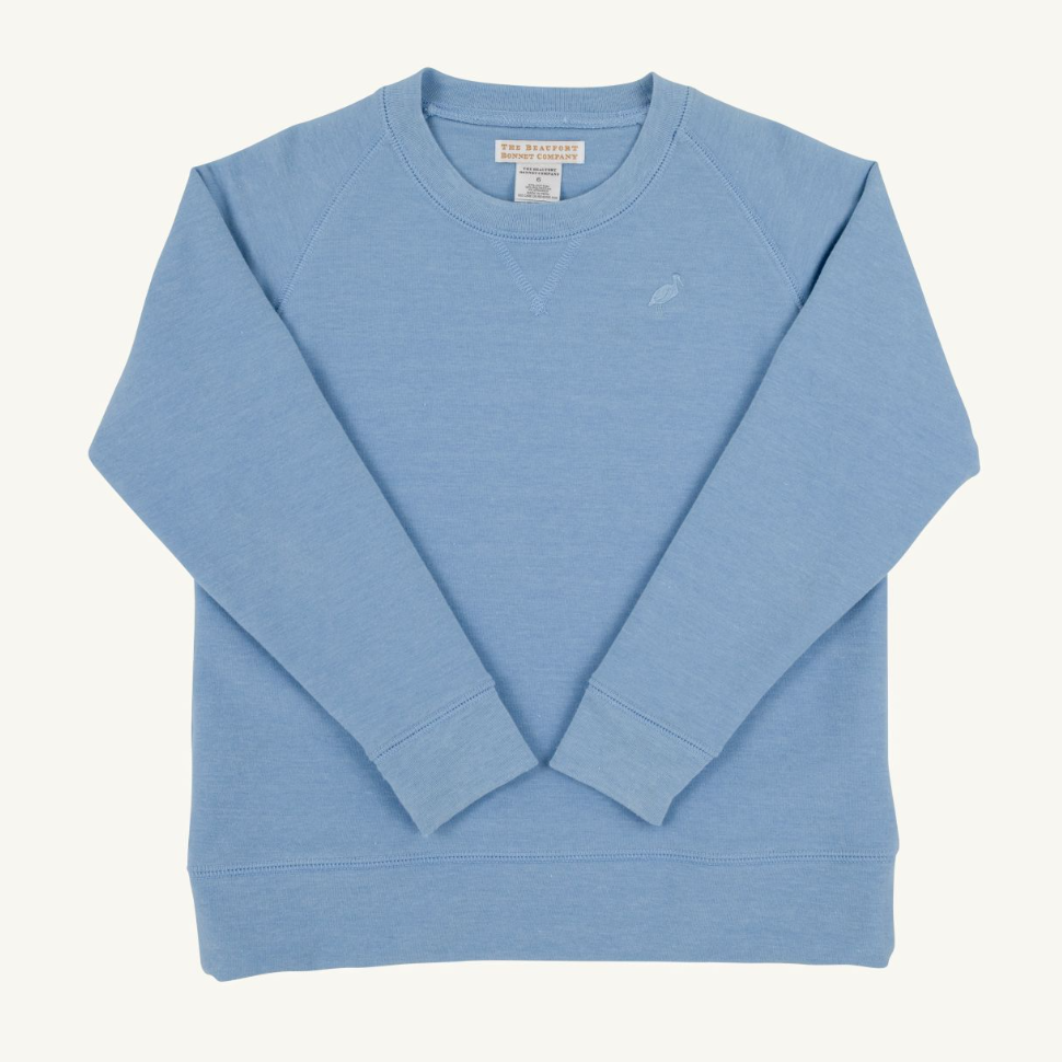 Cassidy Comfy Crewneck- Barrington Blue (Heathered)