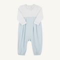 L/S Bradford Romper - Worth Ave White/ Buckhead Blue Stripe