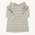 L/S Ruehling Ruffle Dress - Henry Clay Houndstooth (Edisto Egg Blue)