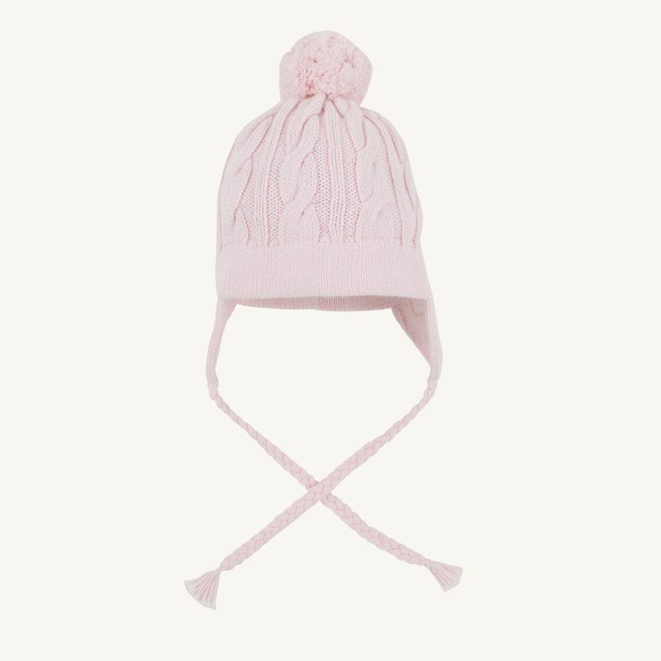 Parrish Pom Pom Hat - Palm Beach Pink Cable Knit