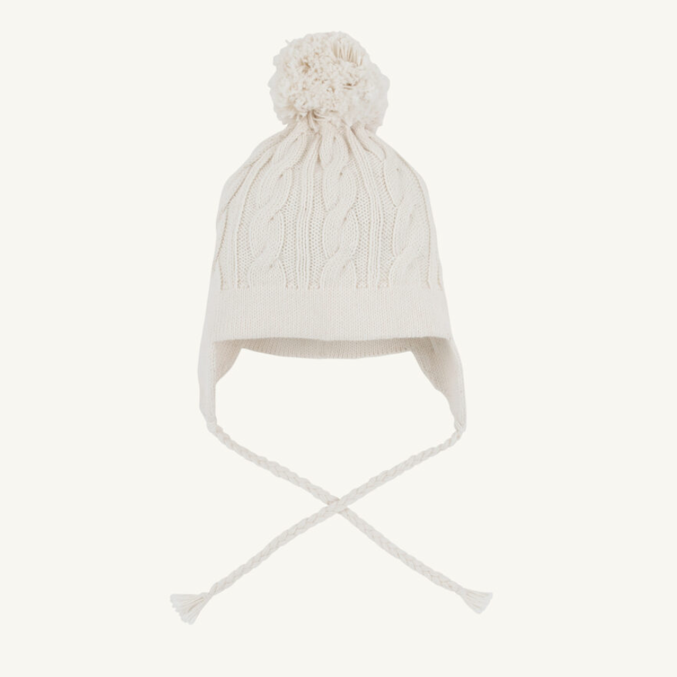 Parrish Pom Pom Hat - Palmetto Pearl Cable Knit