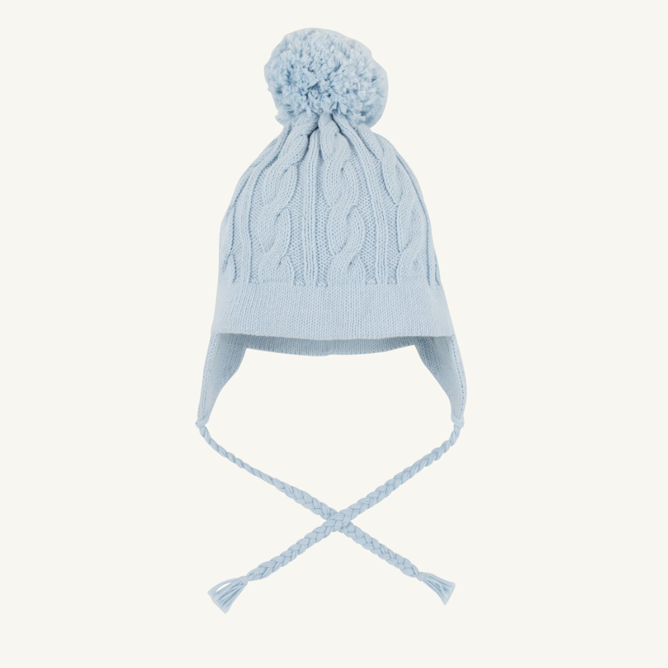 Parrish Pom Pom Hat - Buckhead Blue Cable Knit