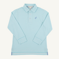 L/S Prim & Proper Polo - Belhaven Blue Stripe/ Barrington Blue