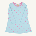 L/S Polly Play Dress - Heart Eyes (Belhaven Blue/Winter Park Pink)