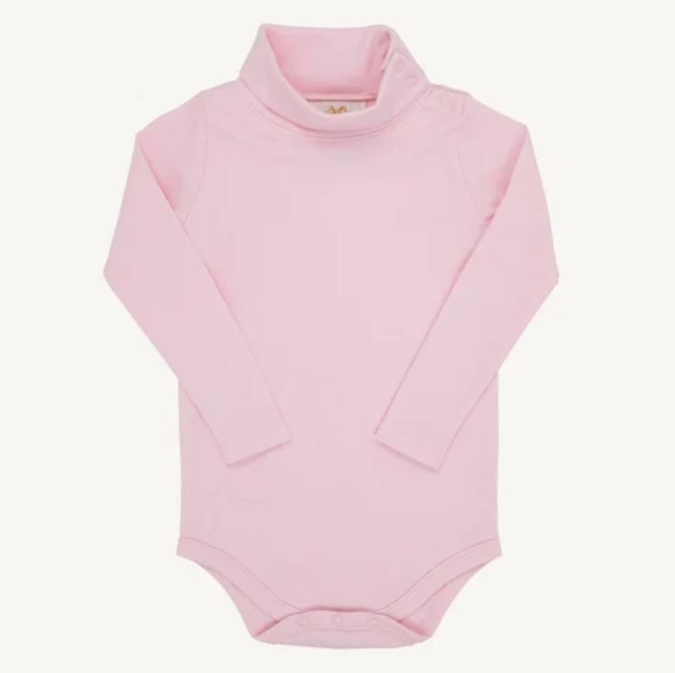 Tatum's Turtleneck Snap Onesie - Palm Beach Pink