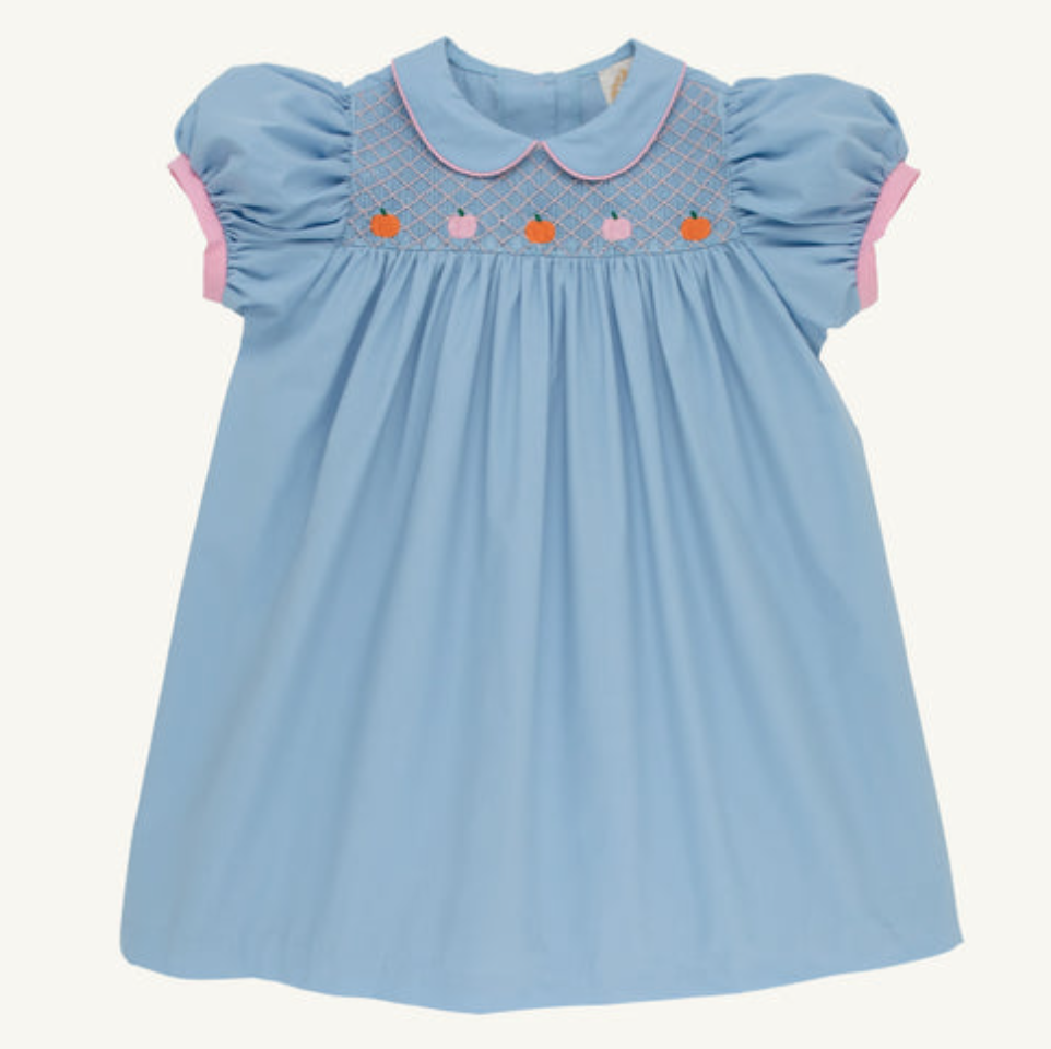 Mary Dal Dress - Pumpkins - Barrington Blue/Sandpearl Pink