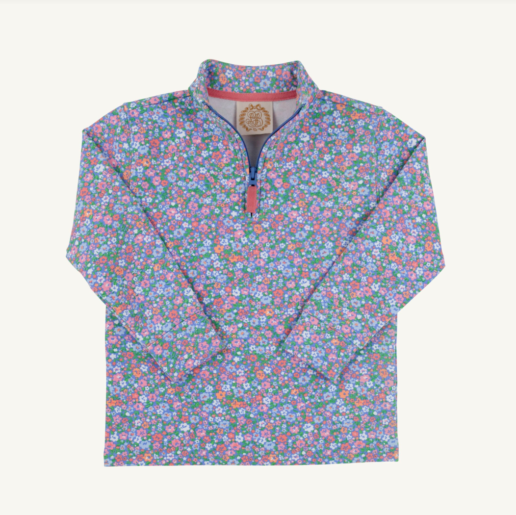 Canter Collar Half-Zip - Mountain Brook Mini Floral/Parrot Cay Coral