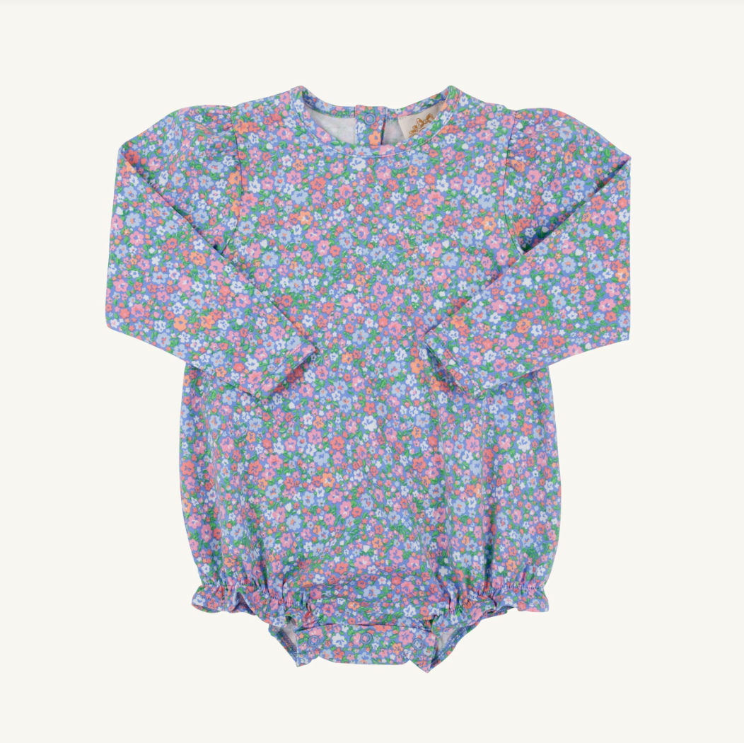 L/S Penny's Play Bubble - Mountain Brook Mini Floral/ Parrot Cay Coral