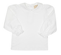 Maude's L/S Pima Peter Pan Shirt - Worth Ave White