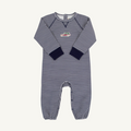 Cassidy Comfy Crewneck Romper - Nantucket Navy Stripe/ Woody