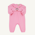 L/S Ramona Ruffle Romper - Wreath (Hamptons Hot Pink/Kiawah Kelly Green)