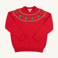 Isaac's Fairisle Sweater - Richmond Red/ Christmas Trees