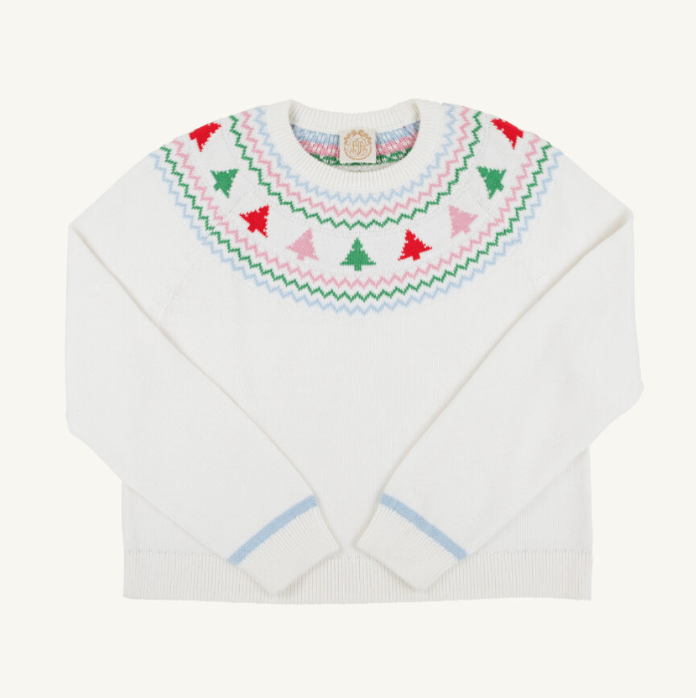 Isabelle's Fairisle Sweater - Palmetto Pearl/ Christmas Trees
