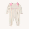 L/S Ryleigh Corduroy Romper - Richmond Red Microdot/ Pier Party Pink
