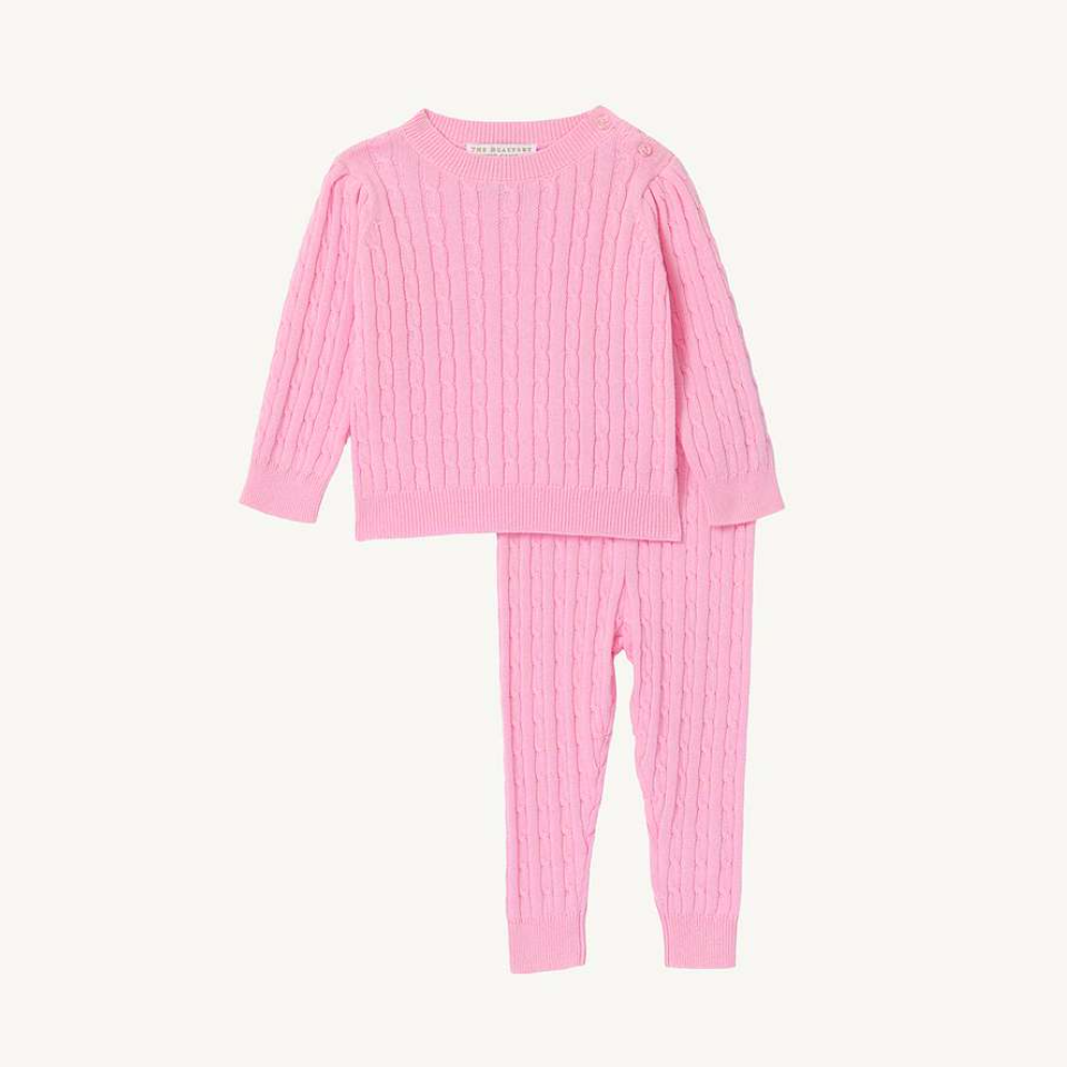 Crawford Cable Knit Set - Pier Party Pink