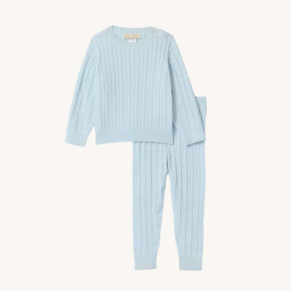 Crawford Cable Knit Set - Buckhead Blue