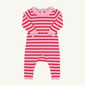 Reece Ruffle Romper - Richmond Red/Pier Party Pink Stripe